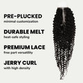 Jerry Curl 2x6 Transparent Lace Human Hair Closure