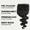 Jet Black Body Wave 7x7 HD Lace Human Hair Closure