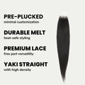 Yaki Straight 2x6 Transparent Lace Human Hair Closure